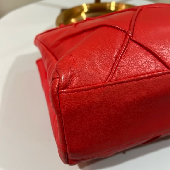 Fendi Pasta Red Leather Mini Handbag with COA EUC - Picture 8 of 17